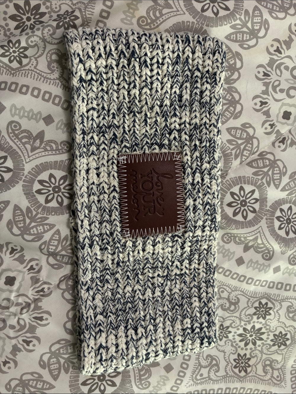 Love Your Melon Knit Ear Warmer Headband - Cream & Navy